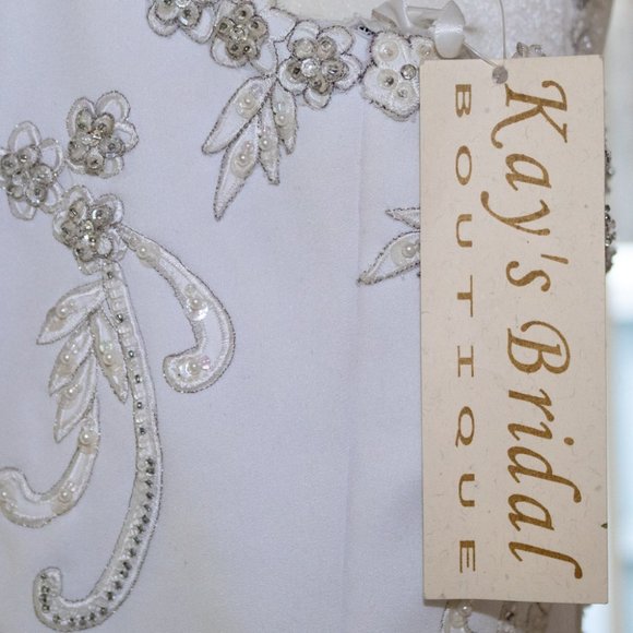 Kay's Bridal, Silk White Wedding Dress - Picture 4 of 5